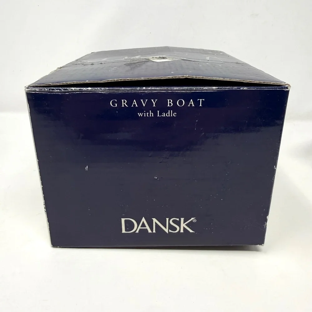 Dansk Kitchen Clear Glass Gravy‎ Boat Heavy Weighted Base Scandinavian Modern